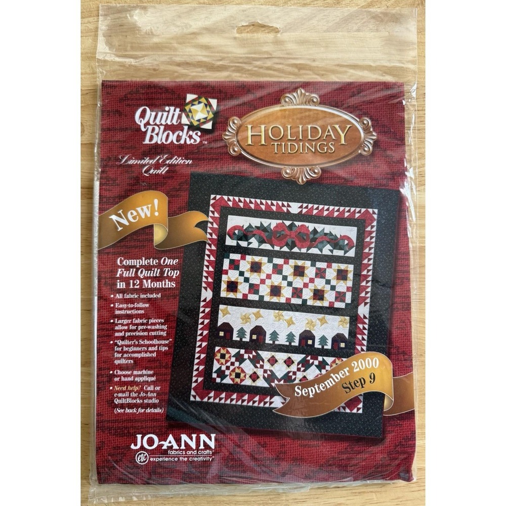 Joann SEPTEMBER 2000 Limited Edition Holiday Tidings Quilt Block Of The Month
